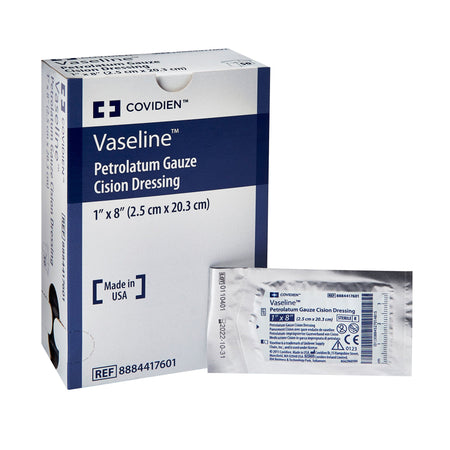 Cardinal 8884417601 Vaseline Petrolatum Impregnated Dressing, 1 x 8 Inch