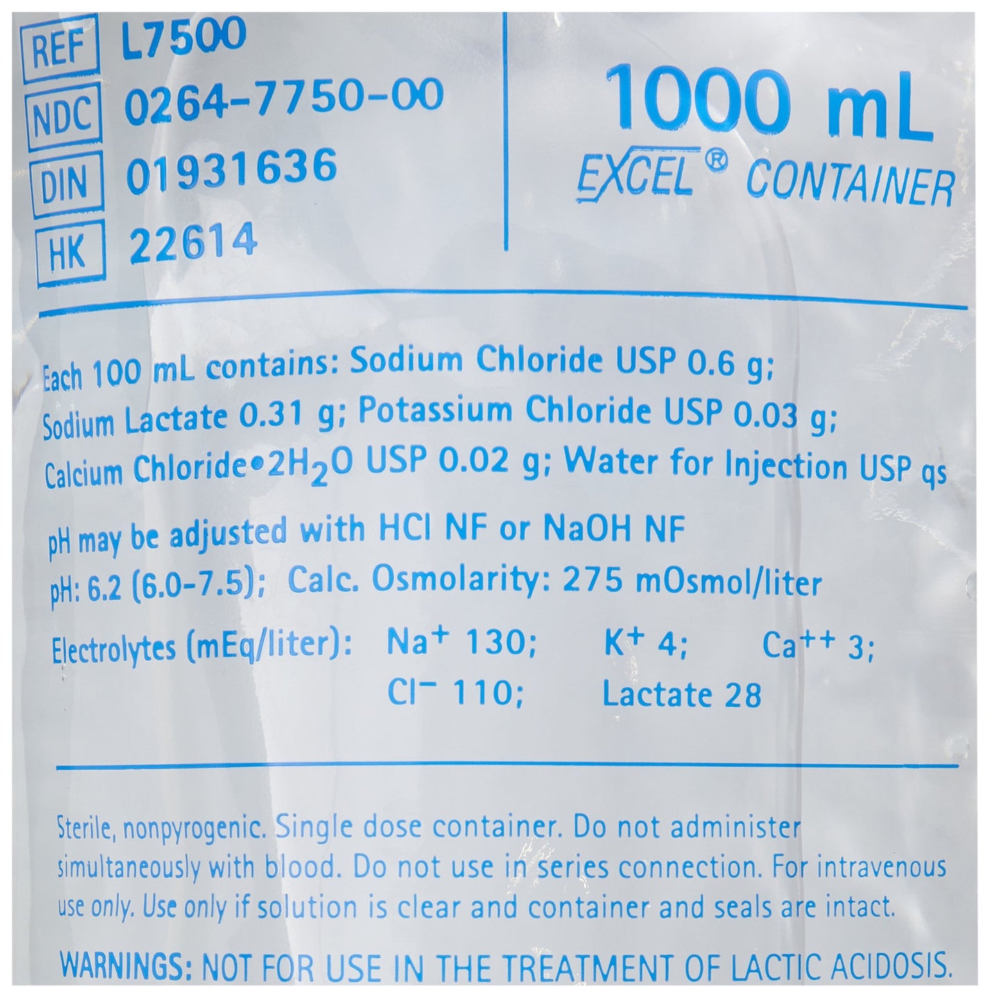 Lactated Ringer's Solution IV Solution 1,000 mL