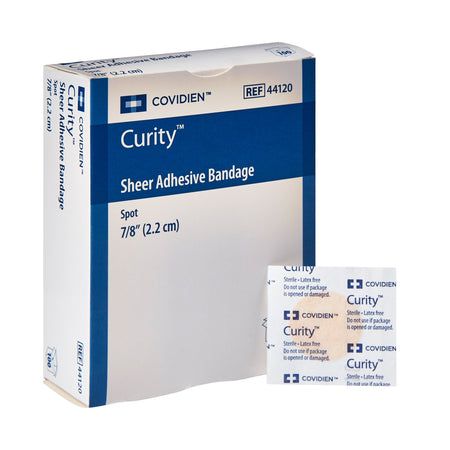 Cardinal 44120 Curity Sheer Adhesive Spot Bandage, 7/8-Inch Diameter
