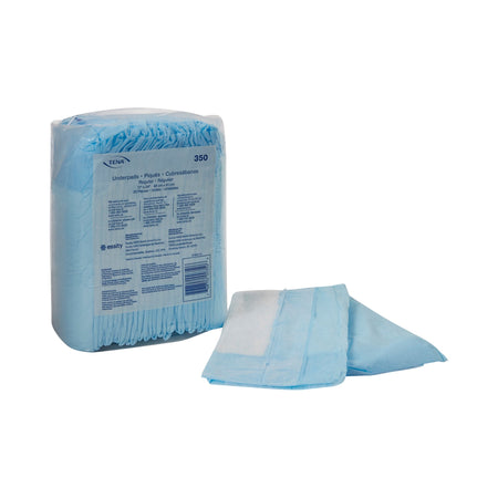Essity 350 TENA Regular Underpads, Light Absorbency, Blue, Disposable, Latex-Free