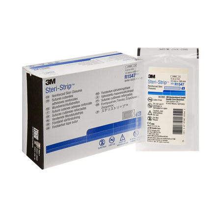 3M R1547 Steri-Strip Skin Closure Strips, 1/2 x 4 inch, Reinforced Strip, White