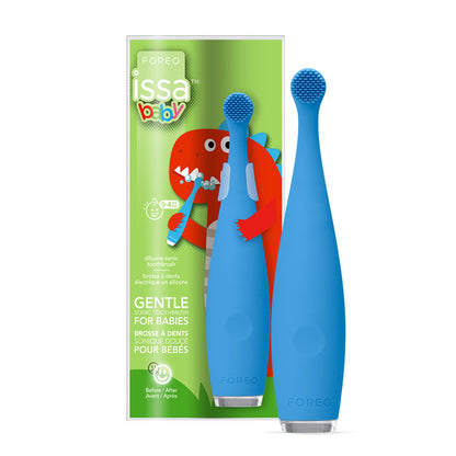 ISSA™ baby Soft Silicone Sonic Toothbrush, Bubble Blue Dino