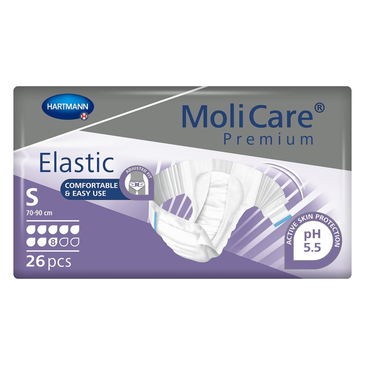 MoliCare® Premium Elastic 8 Drop Absorbency Incontinence Briefs, Small