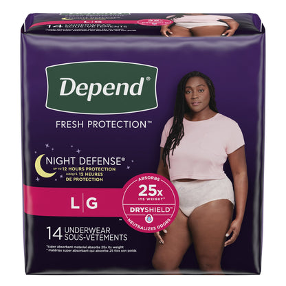 Depend® Night Defense® Women's Absorbent Underwear, Large
