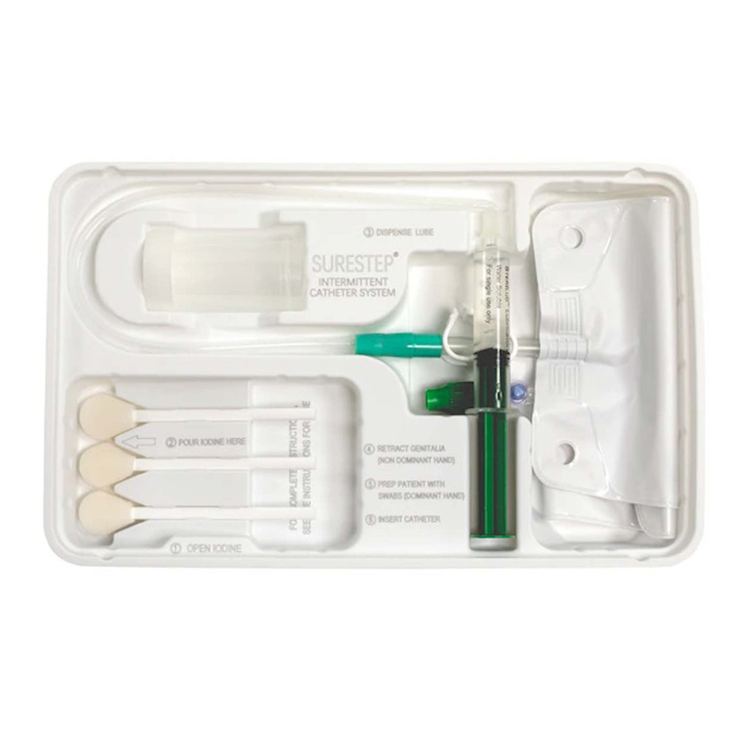 Intermittent Catheter Tray Surestep™ Straight Tip 16 Fr Silicone