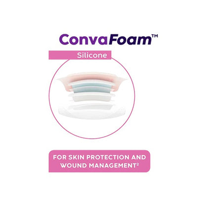 Foam Dressing ConvaFoam™ Silicone 6 X 6 Inch With Border Film Backing Silicone Adhesive Square Sterile