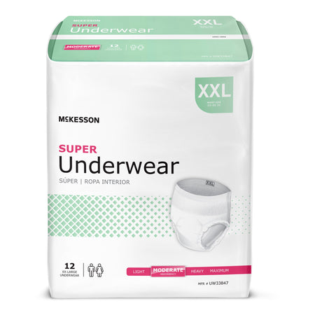 McKesson UW33847 Super Moderate Absorbency Incontinence Underwear, 2X-Large