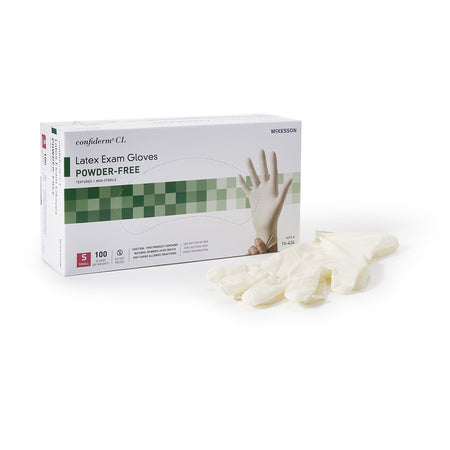 McKesson 14-424 Confiderm CL Latex Exam Glove, Small, Ivory