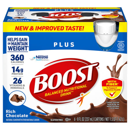 Nestle Healthcare Nutrition 41679931363 Boost Plus Vanilla Balanced Nutritional Drink, 8-ounce bottle