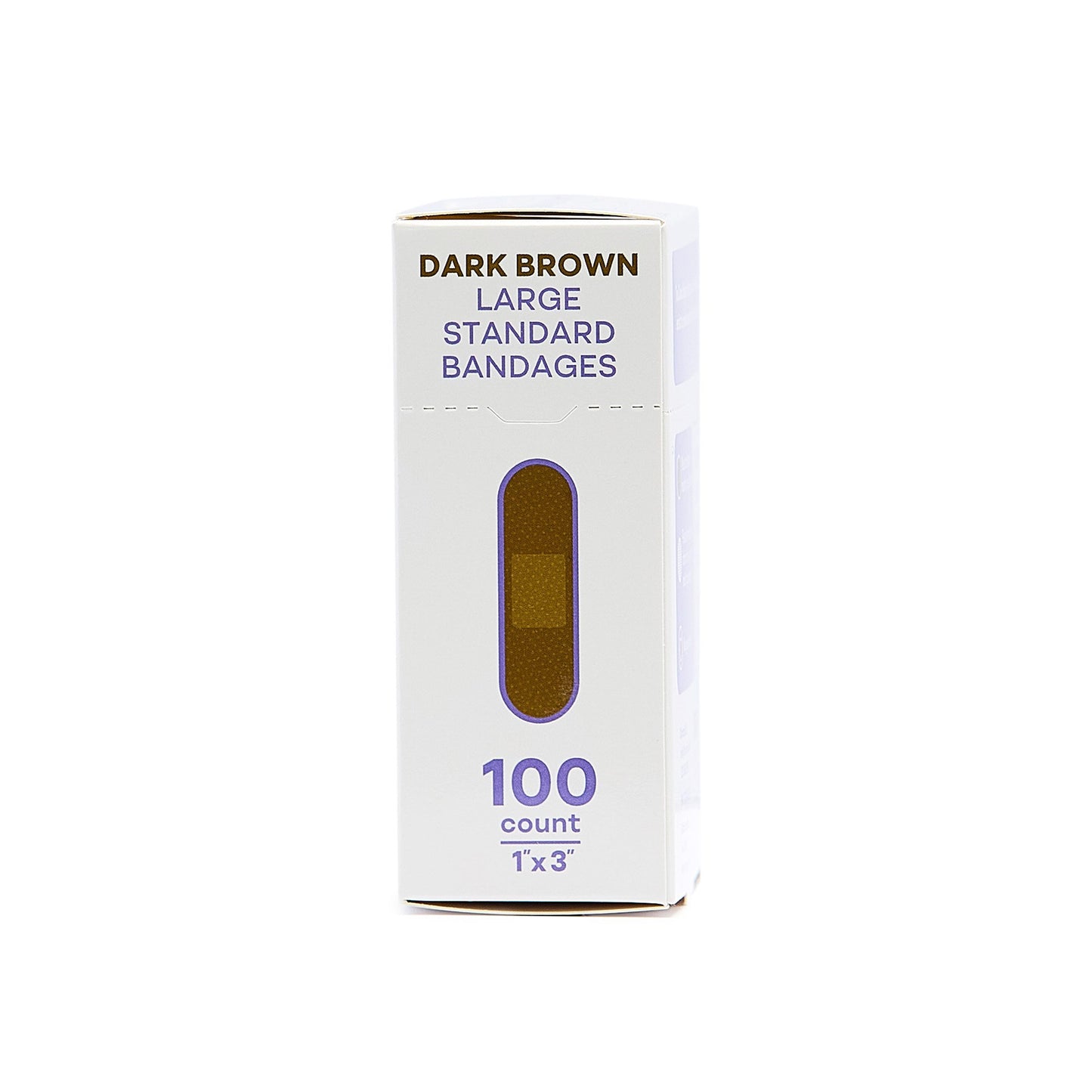 Tru-Colour Skin Tone Shade Fabric Bandage Adhesive Strip, Dark Brown, 1 x 3 Inch