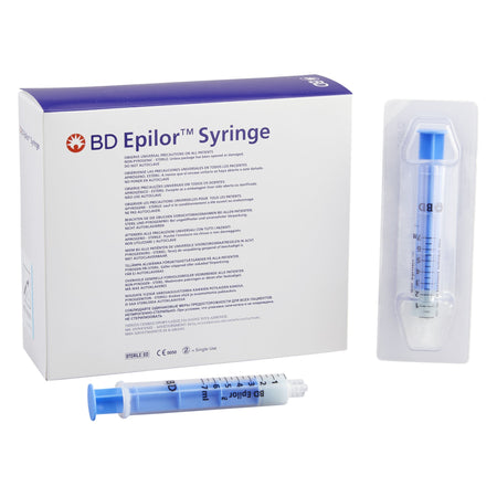 BD 405291 Epilor LOR Syringe, 7 mL, Flat Top Style, Luer Lock Tip