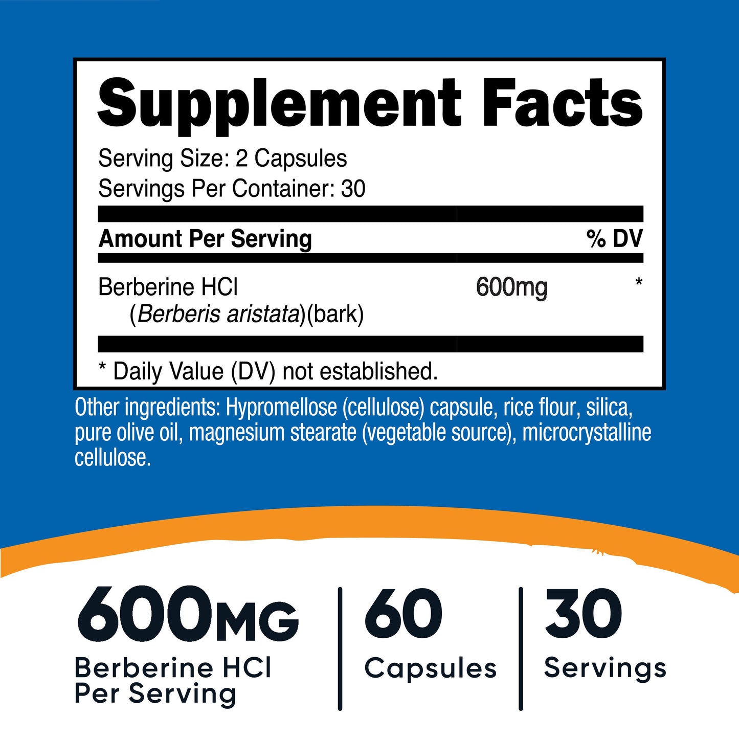 Dietary Supplement nutricost® Berberine 600 mg Strength Capsule 60 Per Bottle