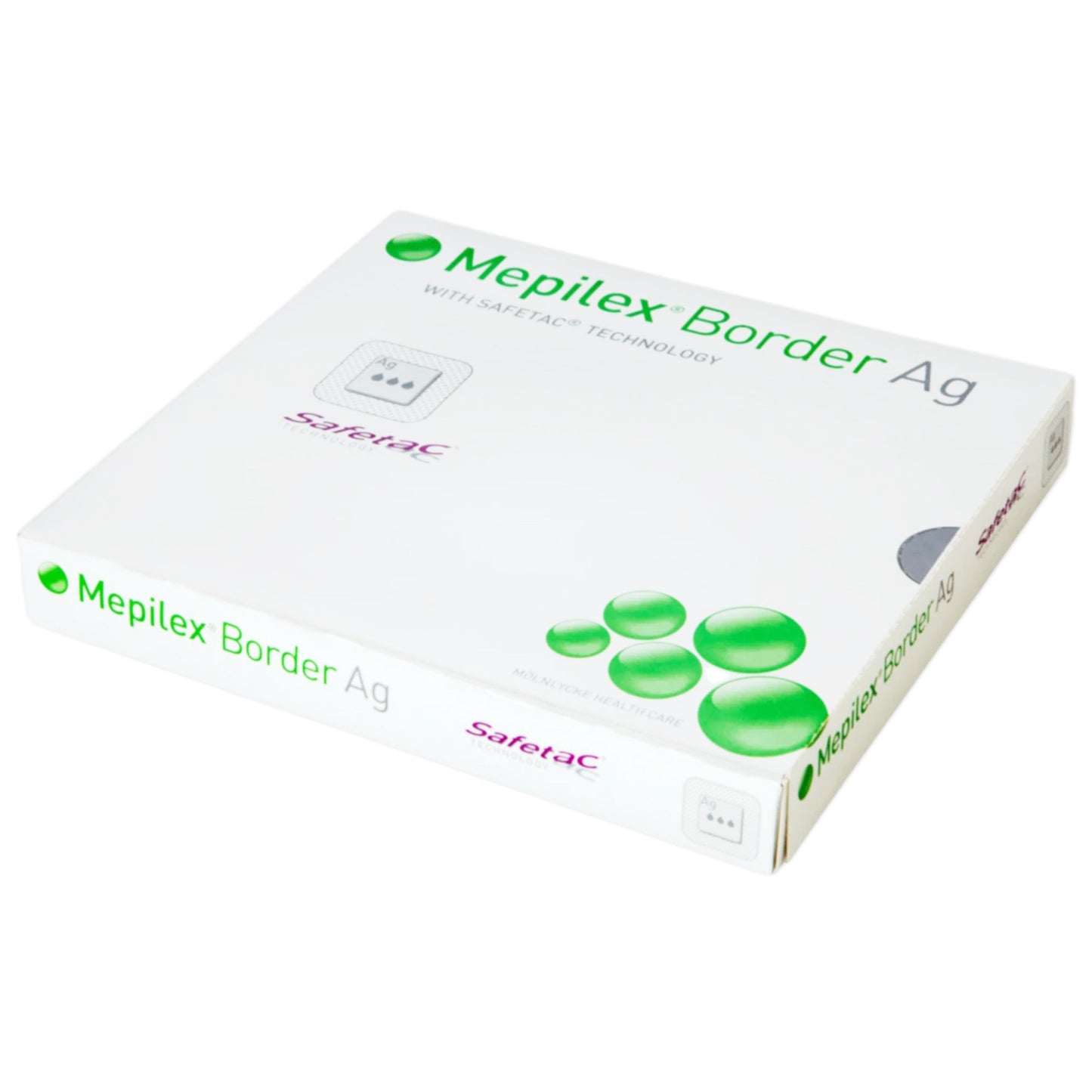 Mepilex® Border Ag Foam Dressing with Silver, 4 x 4 Inch