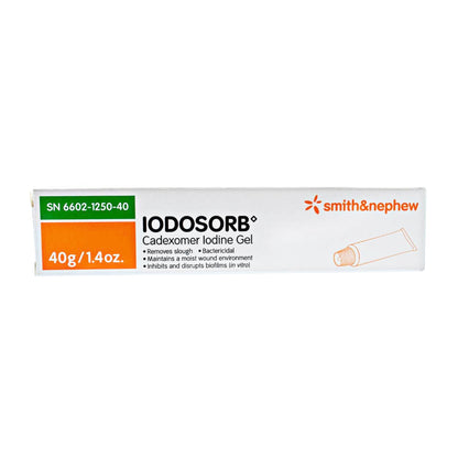 In stock Smith and Nephew 6602125040 Iodosorb 40g tubes ready for emergency clinic pickup at Lexicon Medical Supply in Tucson, AZ.