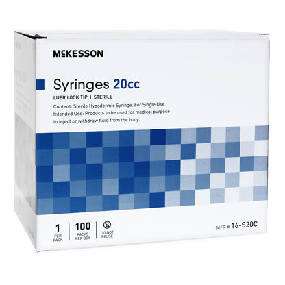 General Purpose Syringe McKesson 20 mL Luer Lock Tip Without Safety