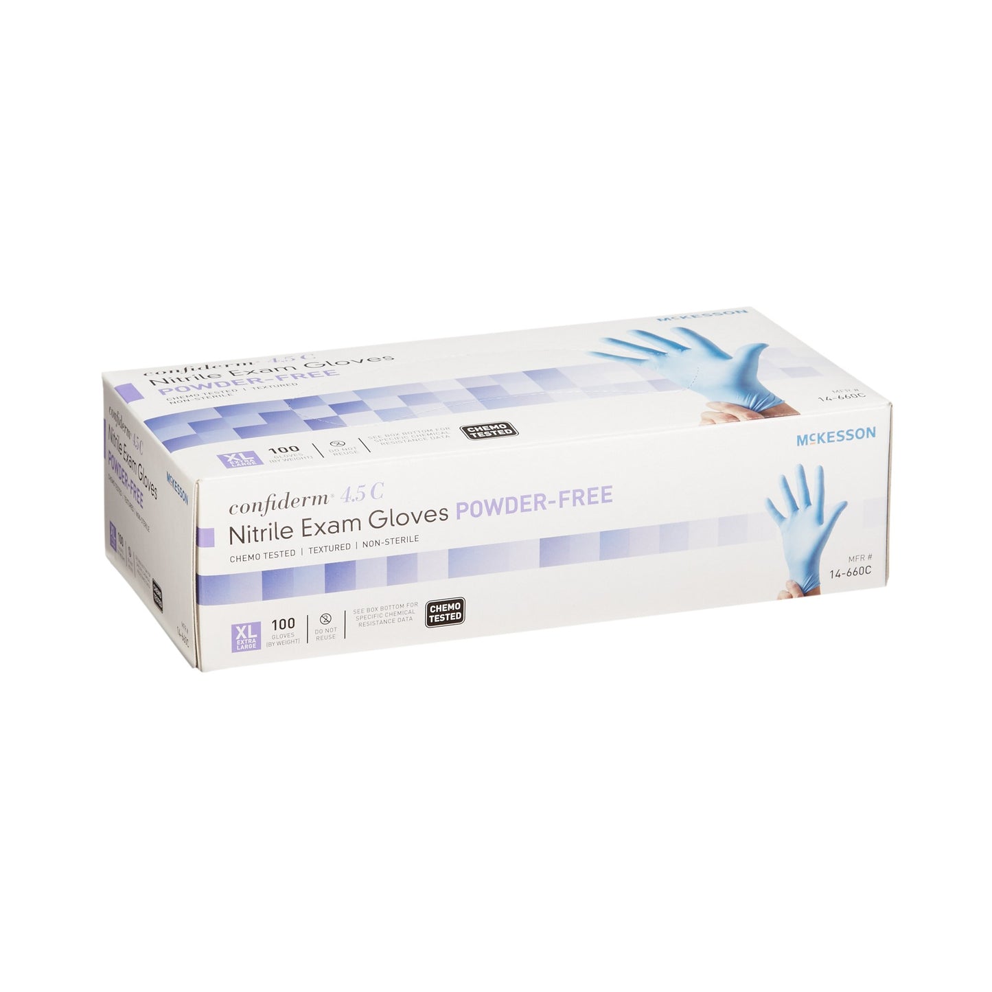 McKesson Confiderm® 4.5C Nitrile Exam Glove, Extra Large, Blue