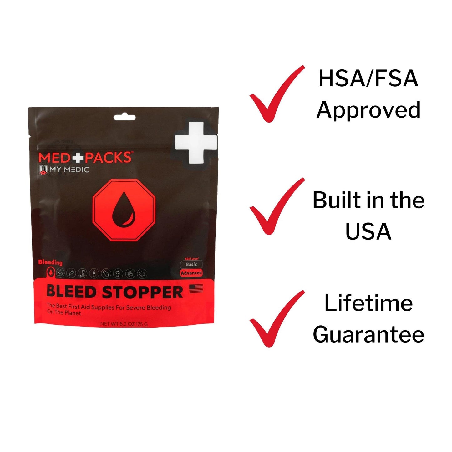 Med Packs™ First Aid Kit to Stop Bleeding – Emergency Supplies in Portable Pouch
