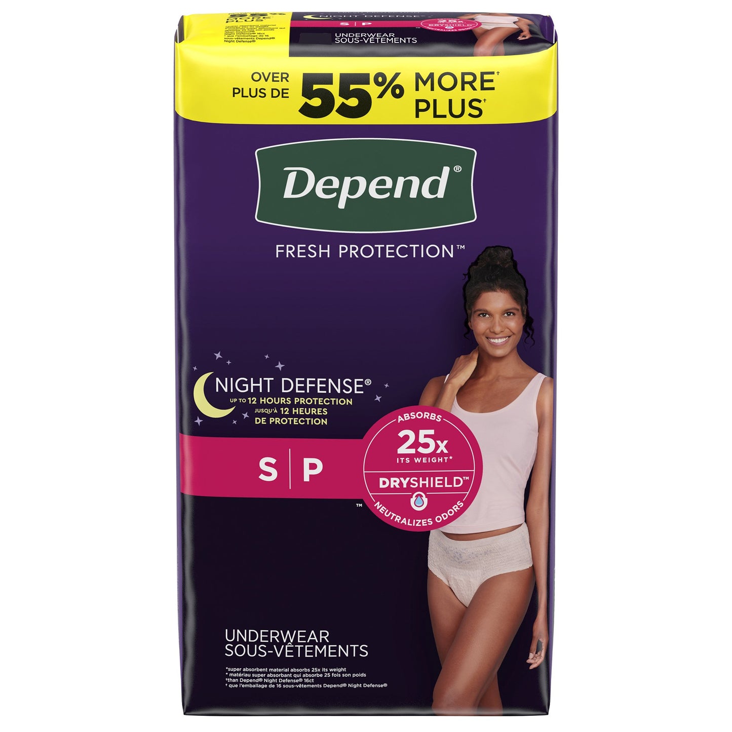 Depend® Night Defense® Women's Absorbent Underwear, Small