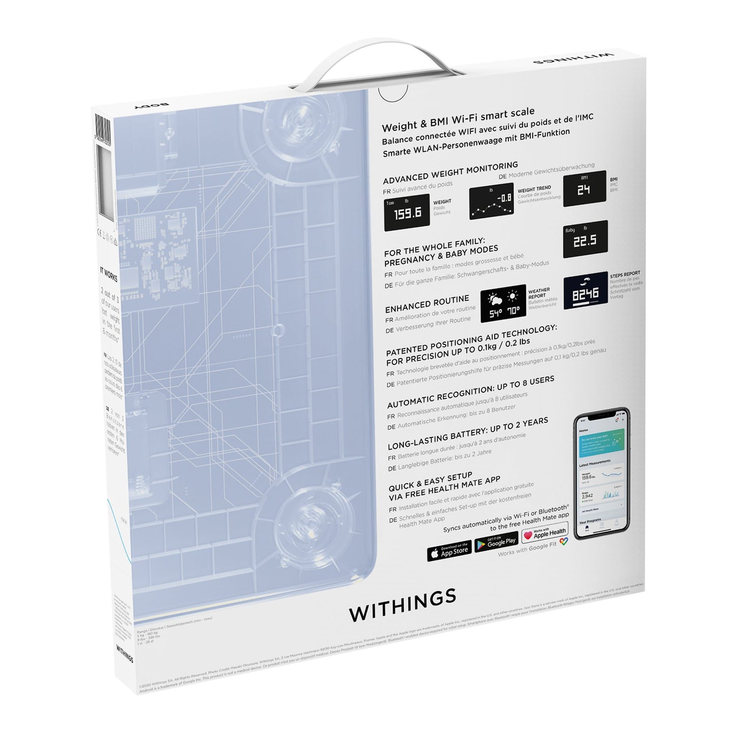 Withings Body Wifi Smart Scale, White by Withings Inc product image - view 4