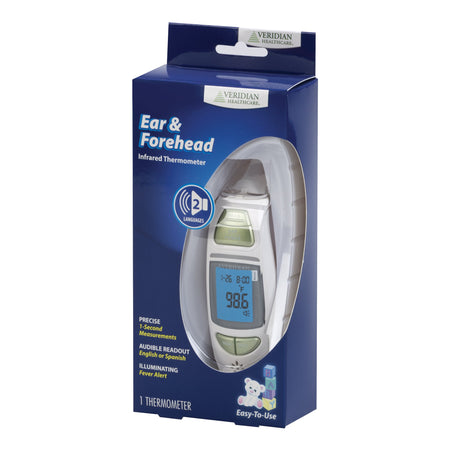 Veridian Healthcare LLC 09-342 Infrared Thermometer, Tympanic Ear Digital Talking Thermometer