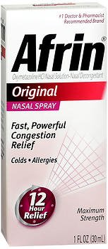 Bayer 4110081125 Afrin Original Oxymetazoline Sinus Relief, 30 mL Pump Mist Bottle