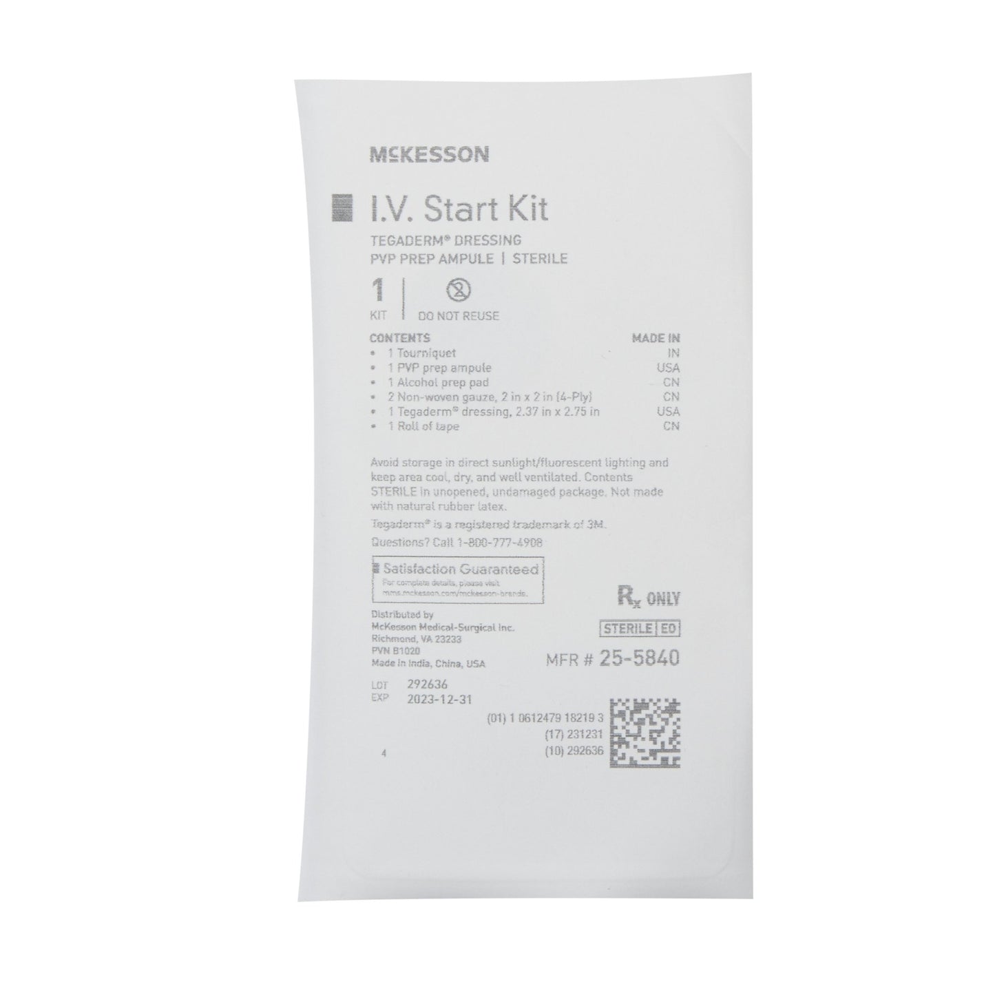 McKesson I.V. Start Kit, PVP Prep Ampule