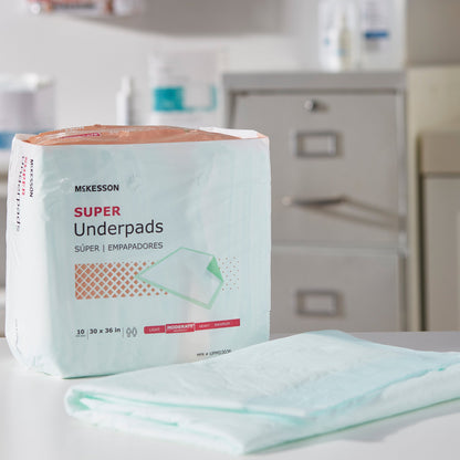 McKesson Super Moderate Absorbency Underpad, 30 x 36 Inch - 60 ct.