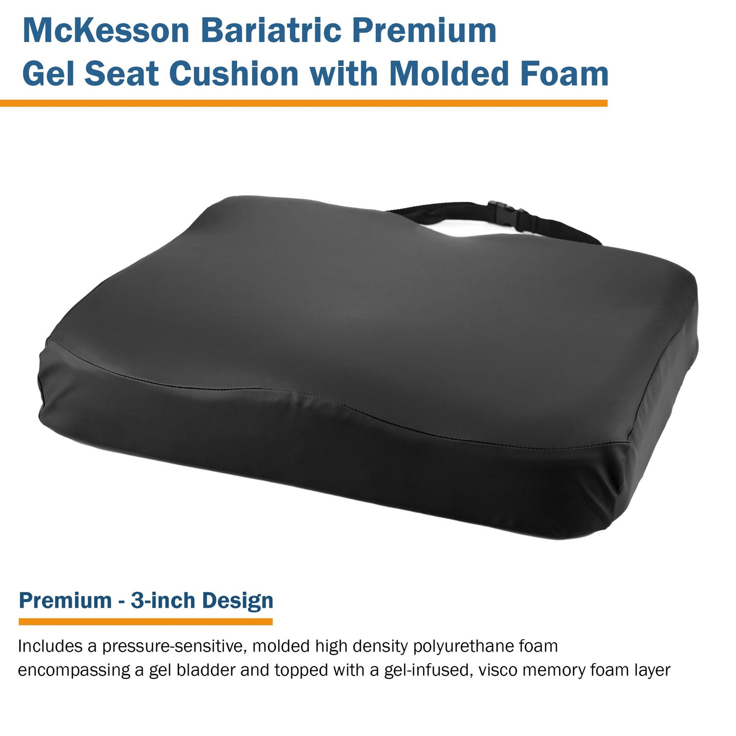McKesson Premium Molded Foam Seat Cushion, 22 x 18 x 3 Inch