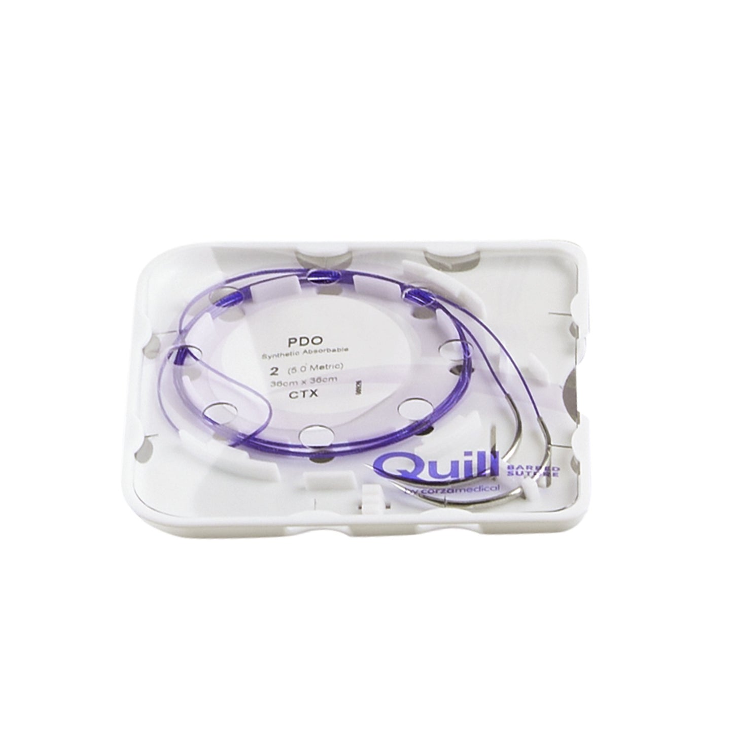 Absorbable Quill Barbed Suture with Needle Quill™ Polydioxanone CTX 1/2 Circle Taper Point Needle Size 2 Barbed Monofilament