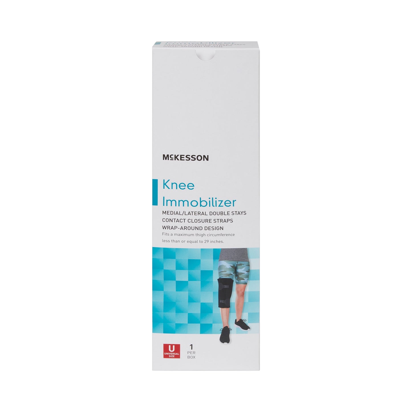 McKesson Knee Immobilizer, 12-Inch Length, One Size Fits Most
