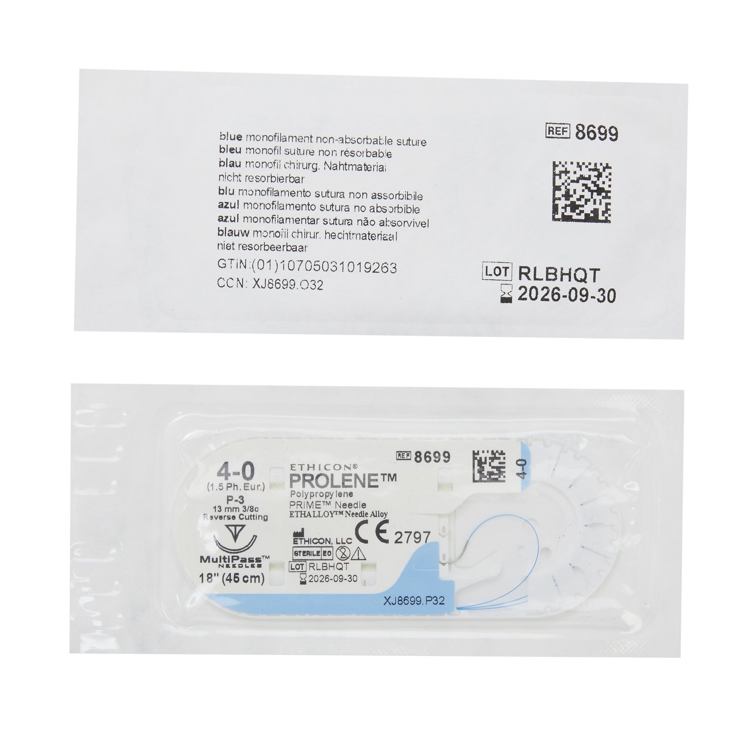 Prolene™ Suture with Needle, Size 4-0