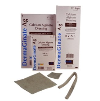 DermaRite 00520E DermaGinate Ag Silver Alginate Dressing, 2 x 2 Inch