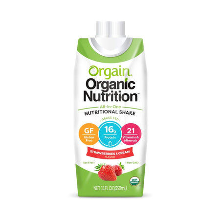 Orgain Inc 1039283 Organic Nutrition Strawberry Nutritional Shake, 11-ounce carton