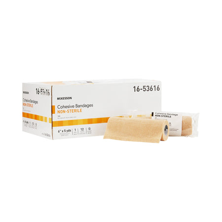 McKesson 16-53616 Self-adherent Closure Cohesive Bandage, 6 Inch x 5 Yard