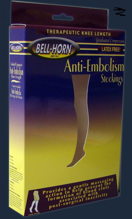 DJO 11300M Bell-Horn Knee Length Anti-Embolism Stockings, Medium, Black