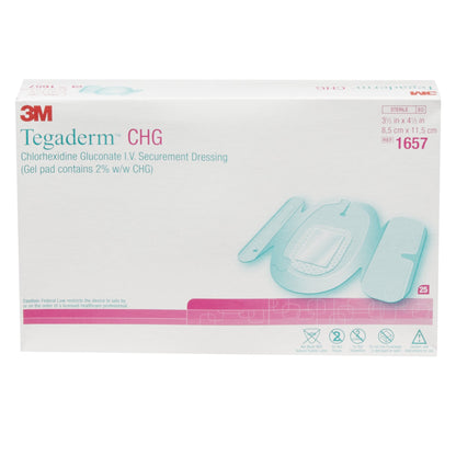 3M™ Tegaderm™ CHG I.V. Securement Dressing, 3½ x 4½ Inch