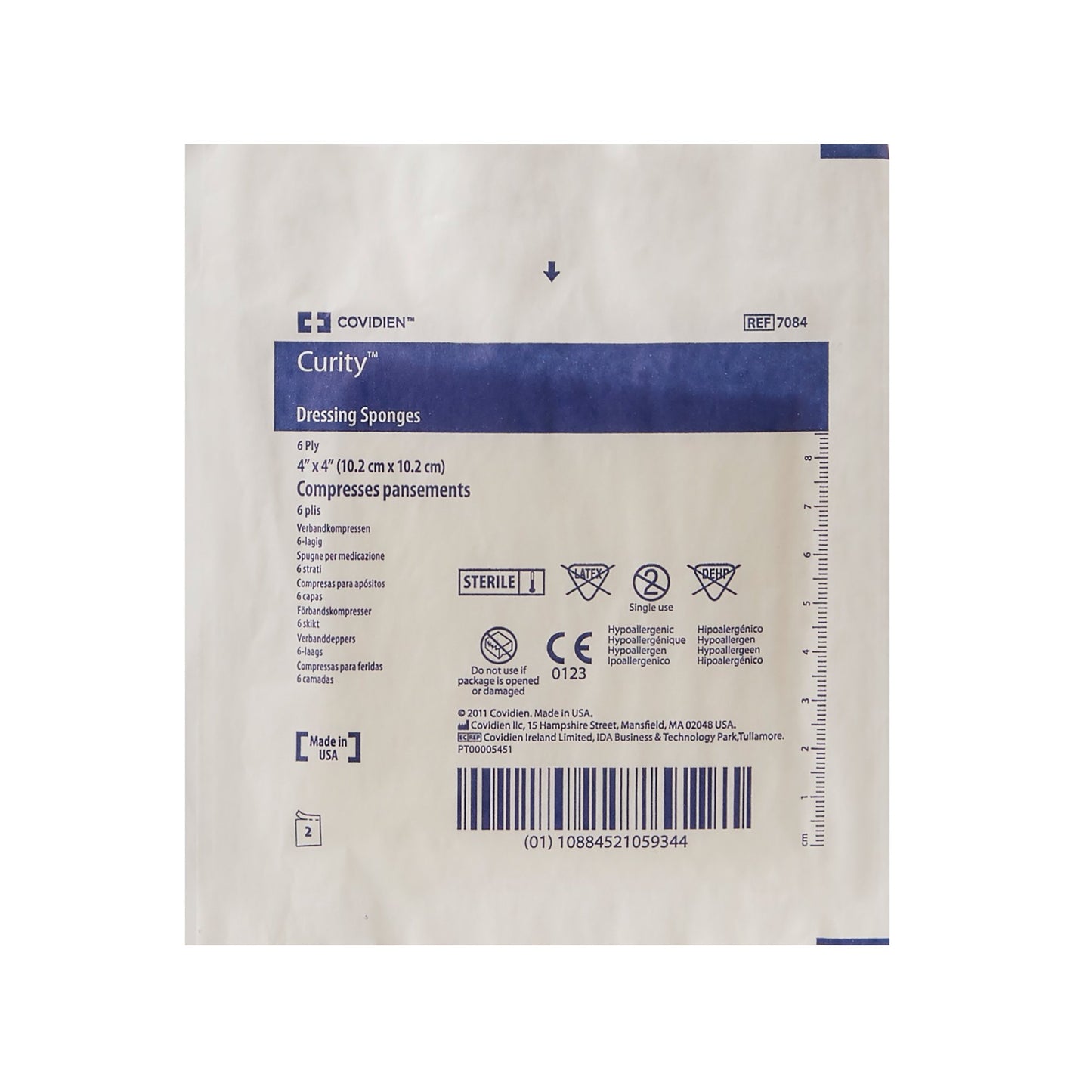 Curity™ Sterile Nonwoven Sponge, 4 x 4 Inch, 6-Ply