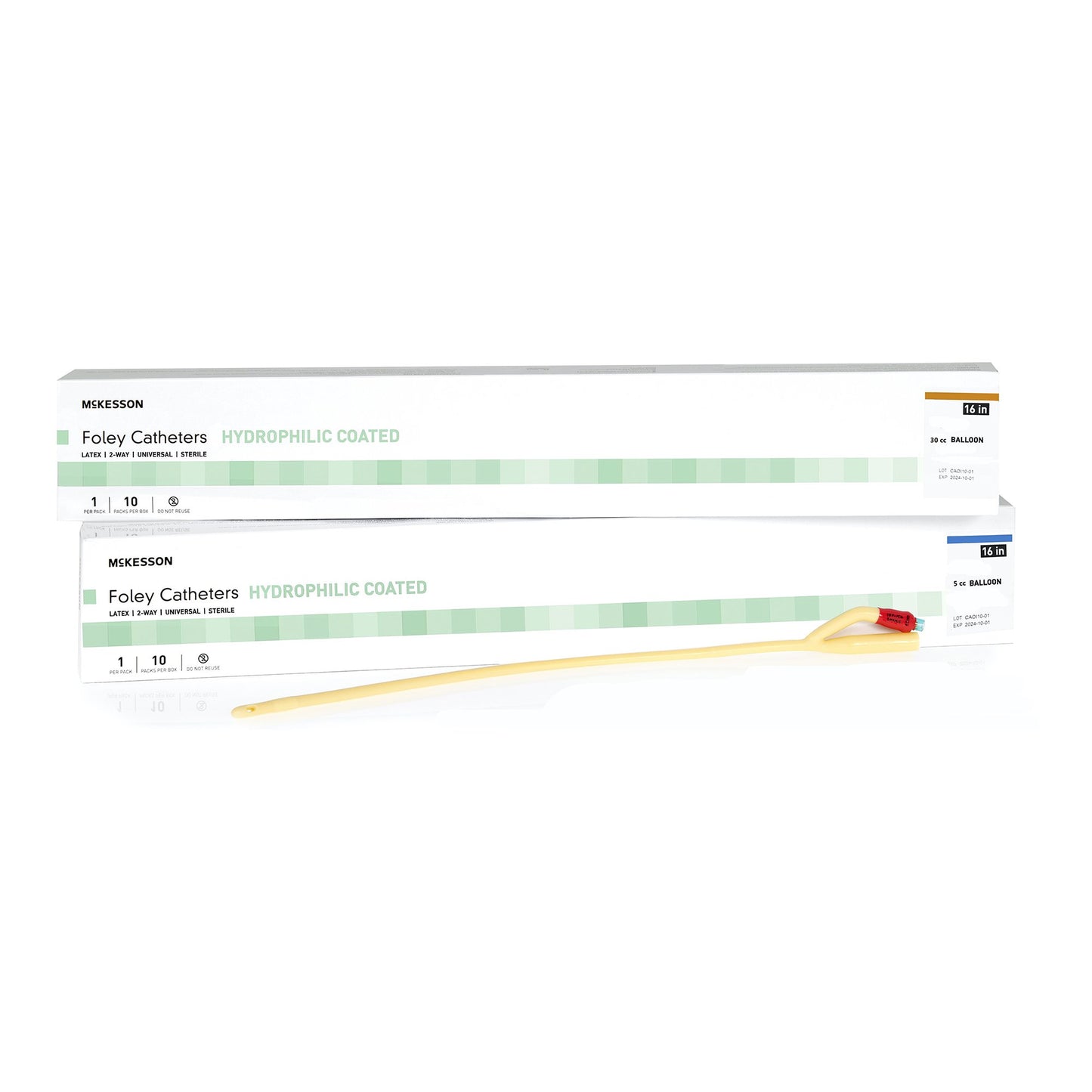McKesson Hydrophilic-Coated Latex Foley Catheter, Coude Tip, 24 Fr.