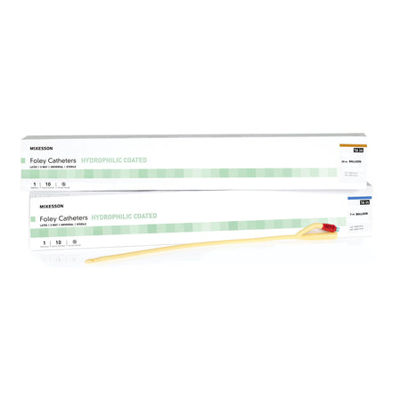 McKesson 16-LFOL524C Hydrophilic-Coated Latex Foley Catheter, Coude Tip, 24 Fr.
