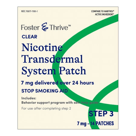 McKesson 70677118001 Foster & Thrive 7 mg Clear Nicotine Transdermal Patch Stop Smoking Aid