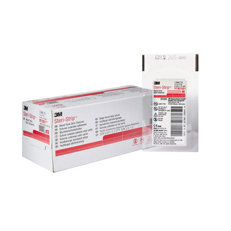 3M B1551 Steri-Strip Blend Tone Skin Closures, Beige, 1/4 inch X 3 nonwoven