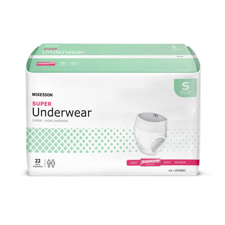 McKesson UW33843 Super Moderate Absorbency Incontinence Underwear, Small