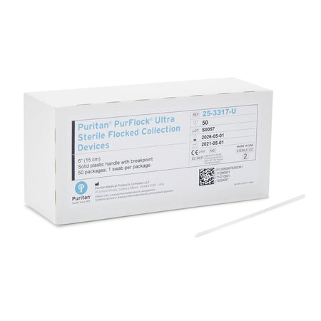 Puritan Medical Products 25-3317-U PurFlock Ultra Nasopharyngeal Collection Swab, 6-Inch Length