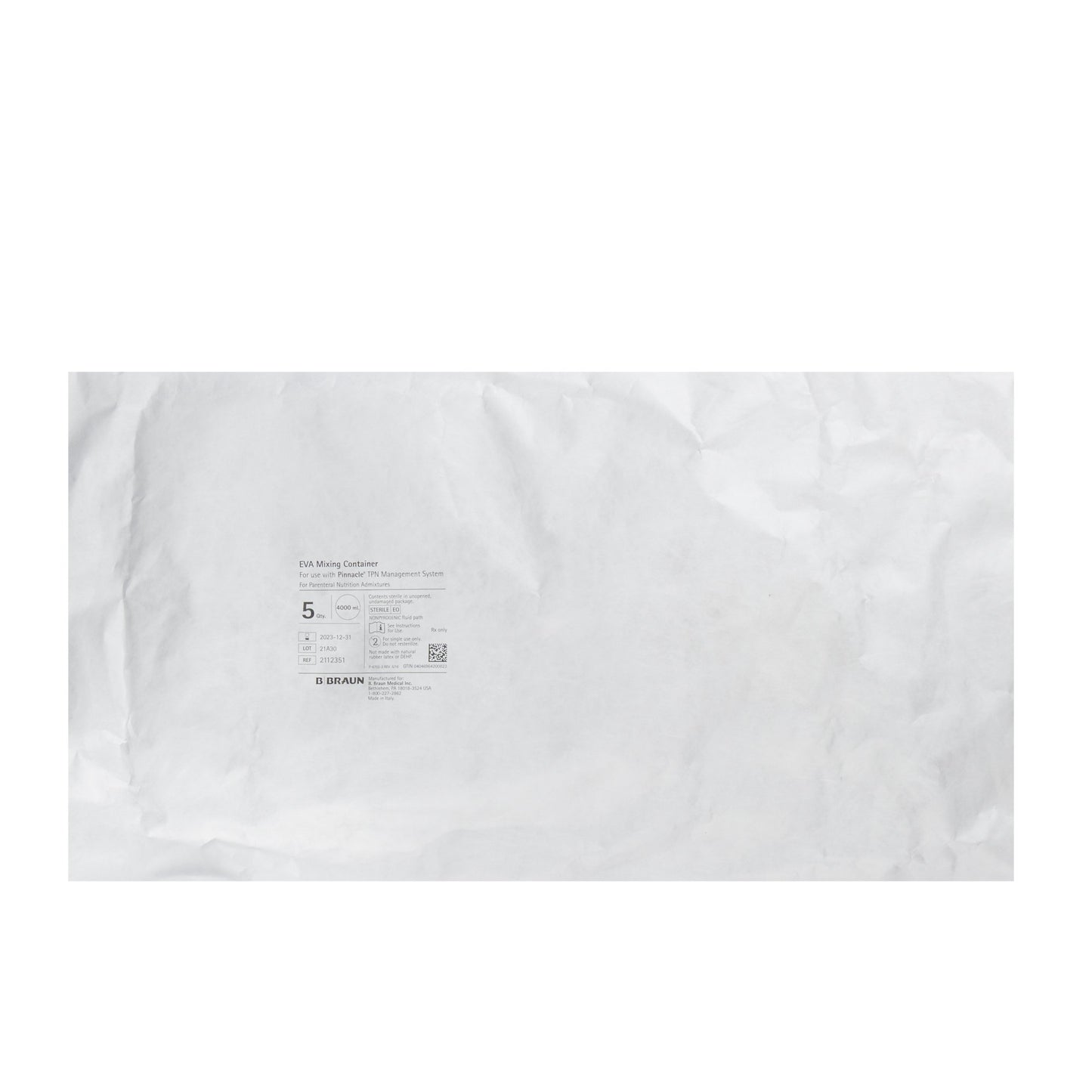 Pinnacle® EVA Mixing Container, 4000 mL