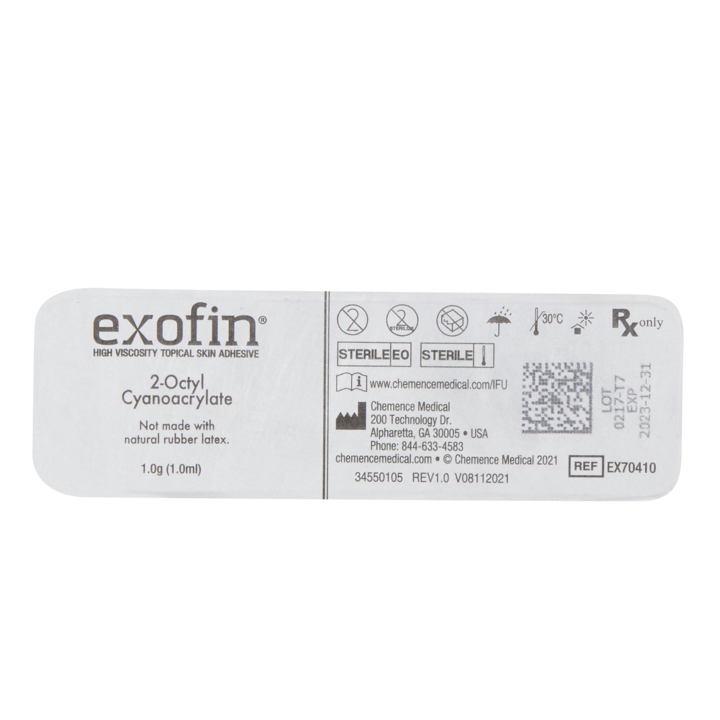 Skin Adhesive Exofin® 1 mL High Viscosity Precision Applicator Tip 2-Octyl Cyanoacrylate