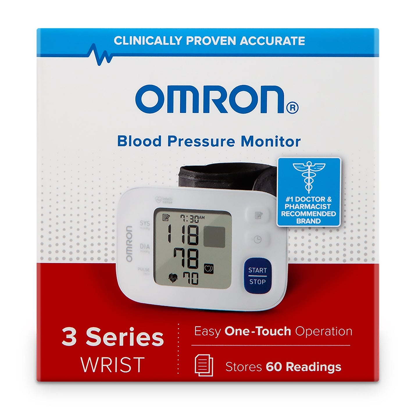 Omron® 3 Digital Blood Pressure Wrist Unit, Automatic Inflation, Large Cuff