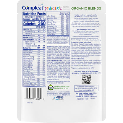 Pediatric Oral Supplement Compleat® Pediatric Organic Blends Chicken Garden Flavor 10.1 oz. Pouch Liquid Plant Based