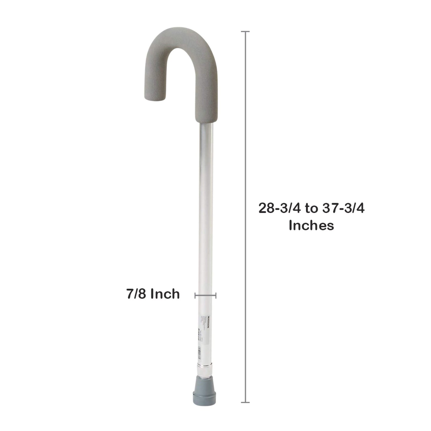 McKesson Round Handle Cane, Aluminum, Height Adjustable, Foam Grip