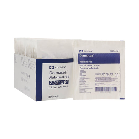 Cardinal 7197D Dermacea Sterile Abdominal Pad, 7-1/2 x 8 Inch