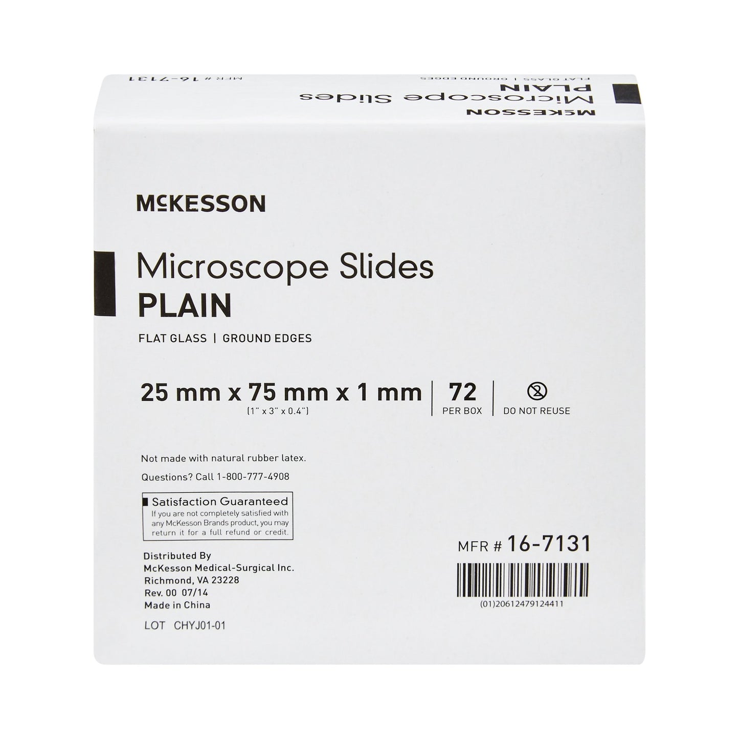McKesson Plain Microscope Slide, 1 x 3 Inch